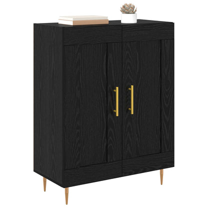 vidaXL Sideboard Black Oak 69.5 x 34 x 90 cm Engineered Wood and Iron