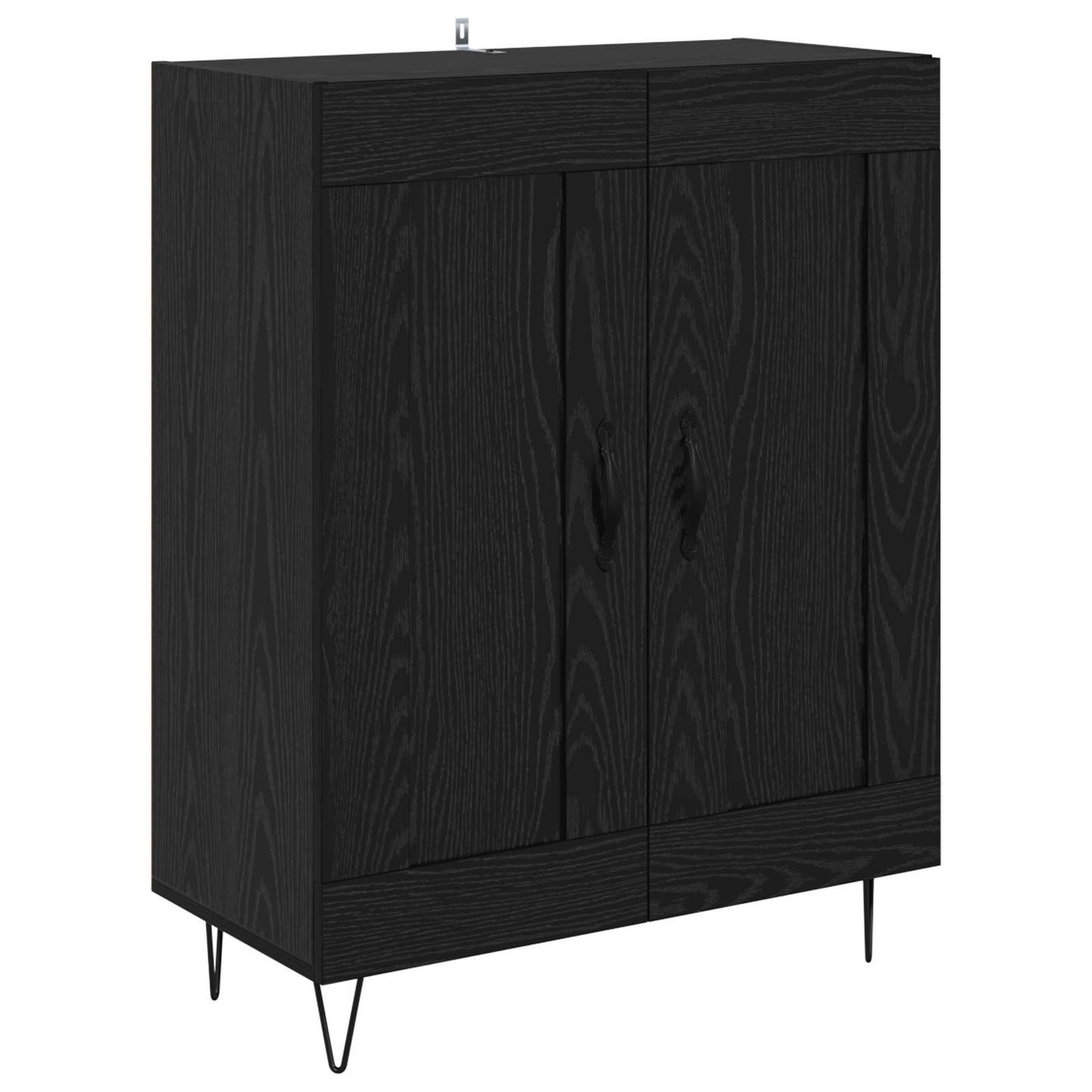 vidaXL Sideboard Black Oak 69.5 x 34 x 90 cm Engineered Wood and Iron