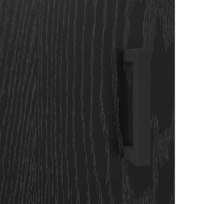 vidaXL Sideboard Black Oak 69.5 x 34 x 90 cm Engineered Wood and Iron