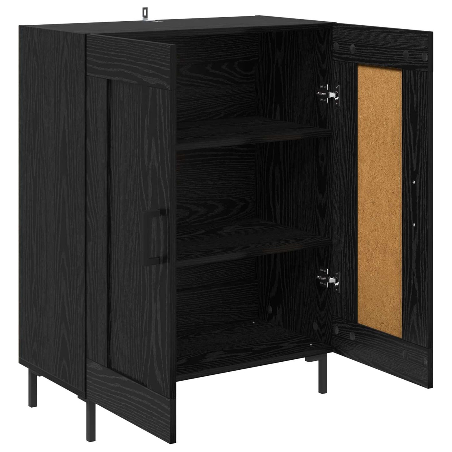 vidaXL Sideboard Black Oak 69.5 x 34 x 90 cm Engineered Wood and Iron