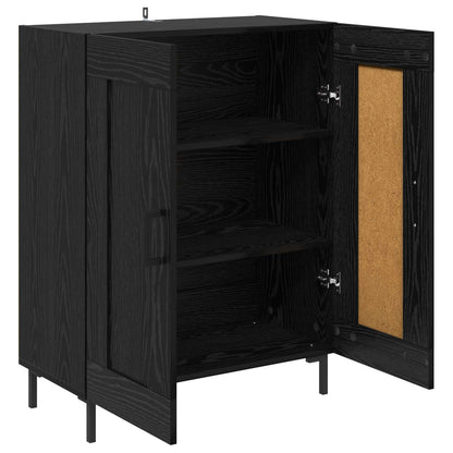vidaXL Sideboard Black Oak 69.5 x 34 x 90 cm Engineered Wood and Iron