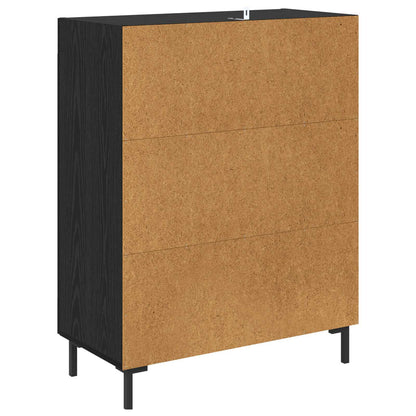 vidaXL Sideboard Black Oak 69.5 x 34 x 90 cm Engineered Wood and Iron