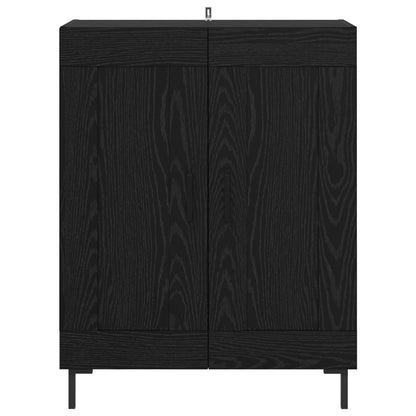 vidaXL Sideboard Black Oak 69.5 x 34 x 90 cm Engineered Wood and Iron