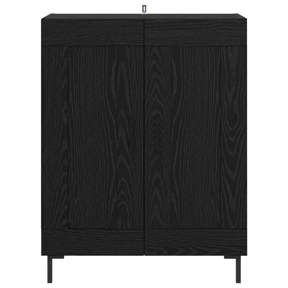 vidaXL Sideboard Black Oak 69.5 x 34 x 90 cm Engineered Wood and Iron