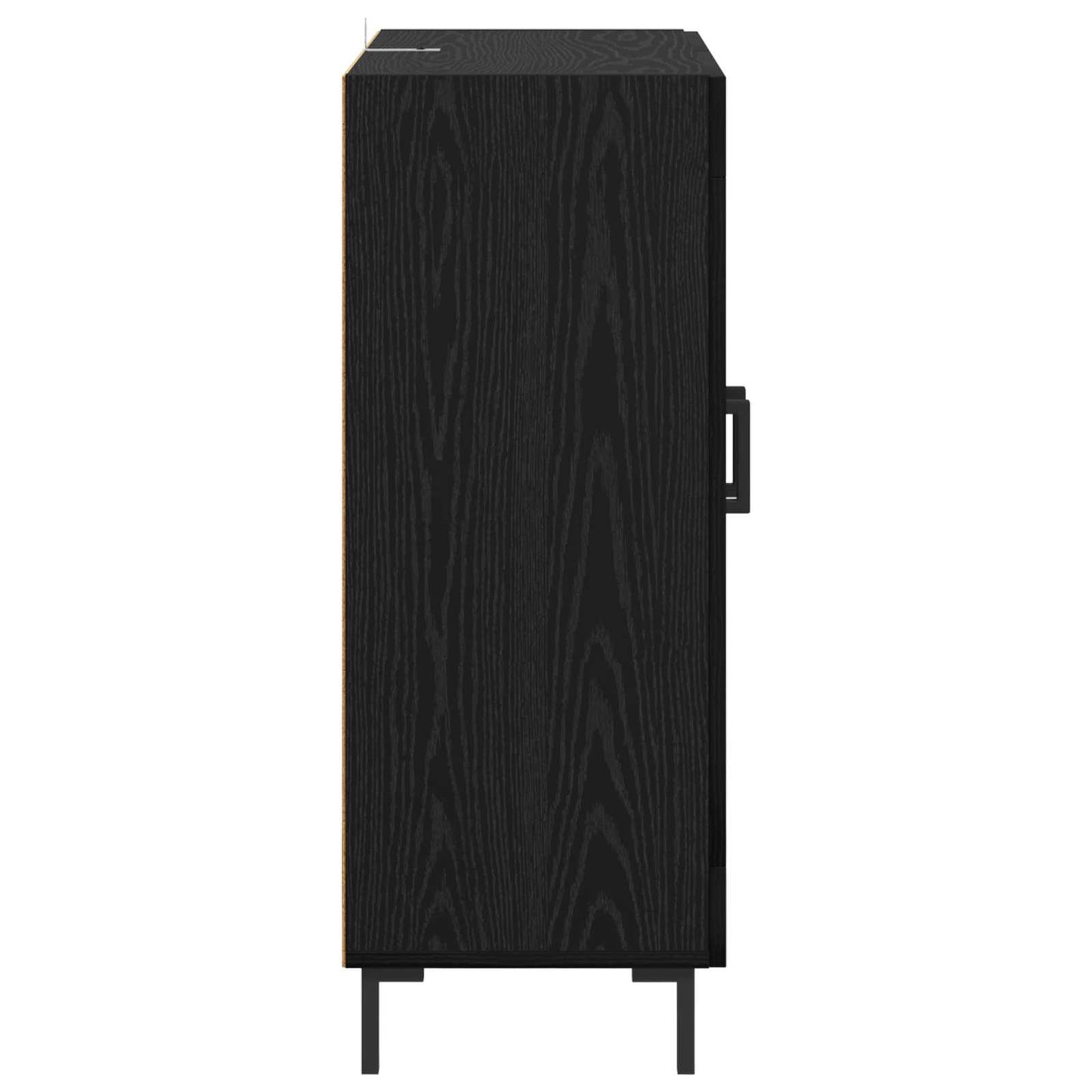 vidaXL Sideboard Black Oak 69.5 x 34 x 90 cm Engineered Wood and Iron