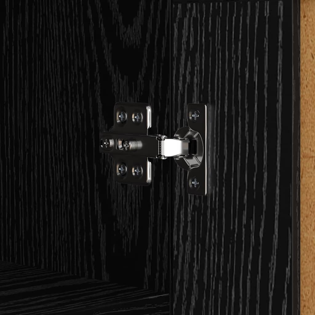 vidaXL Sideboard Black Oak 69.5 x 34 x 90 cm Engineered Wood and Iron