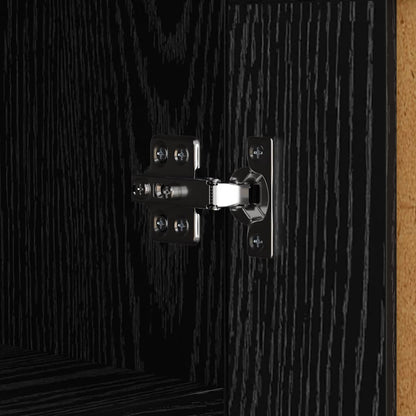vidaXL Sideboard Black Oak 69.5 x 34 x 90 cm Engineered Wood and Iron