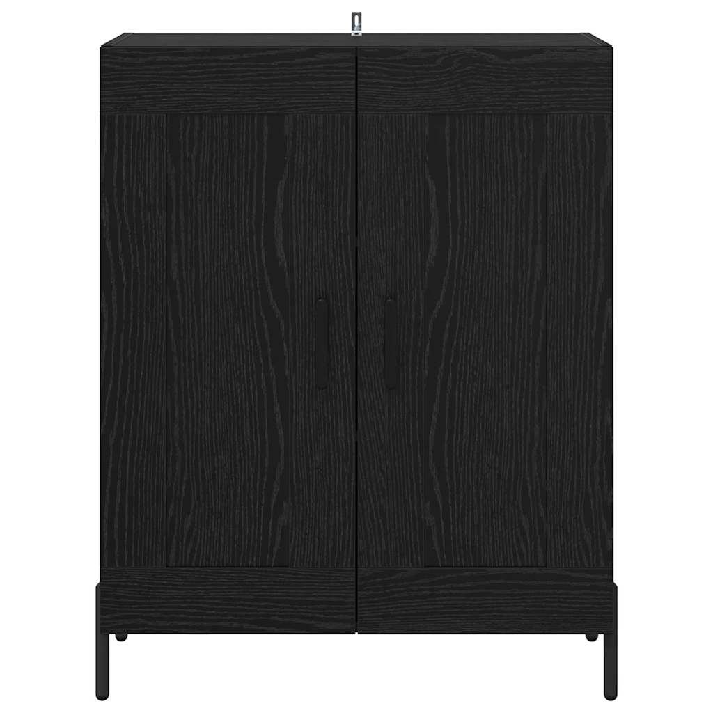 vidaXL Sideboard Black Oak 69.5 x 34 x 90 cm Engineered Wood and Iron