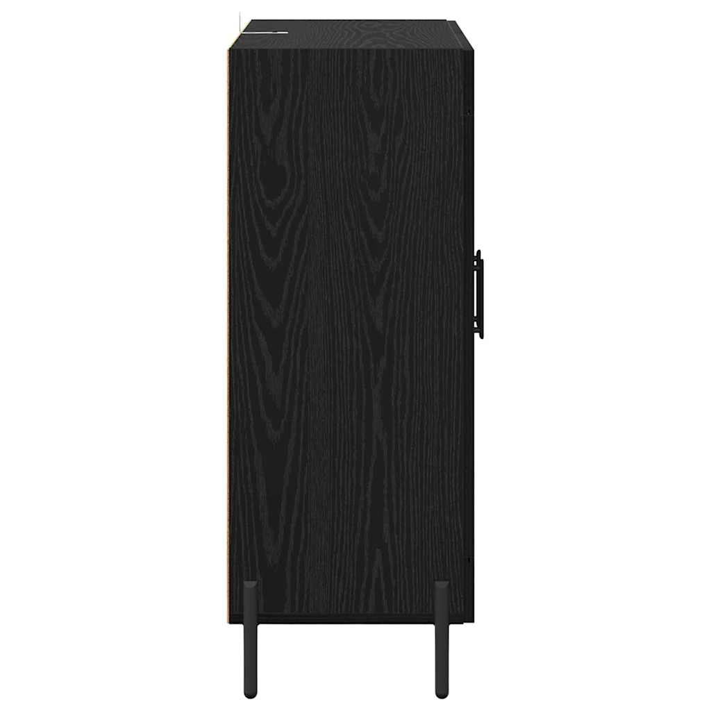 vidaXL Sideboard Black Oak 69.5 x 34 x 90 cm Engineered Wood and Iron