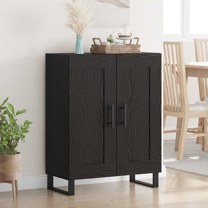 vidaXL Sideboard Black Oak 69.5 x 34 x 90 cm Engineered Wood and Iron