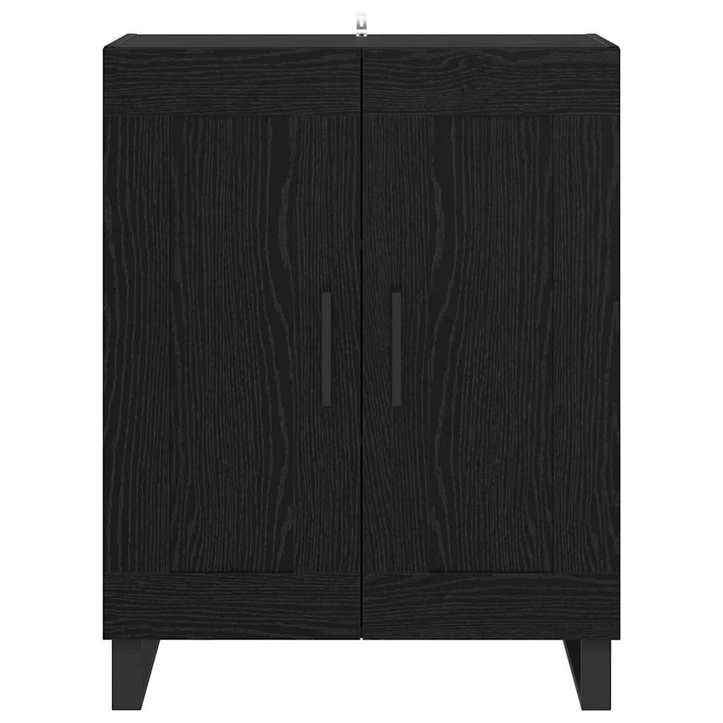 vidaXL Sideboard Black Oak 69.5 x 34 x 90 cm Engineered Wood and Iron