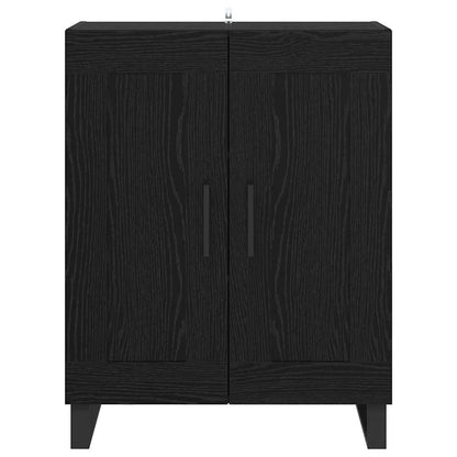 vidaXL Sideboard Black Oak 69.5 x 34 x 90 cm Engineered Wood and Iron
