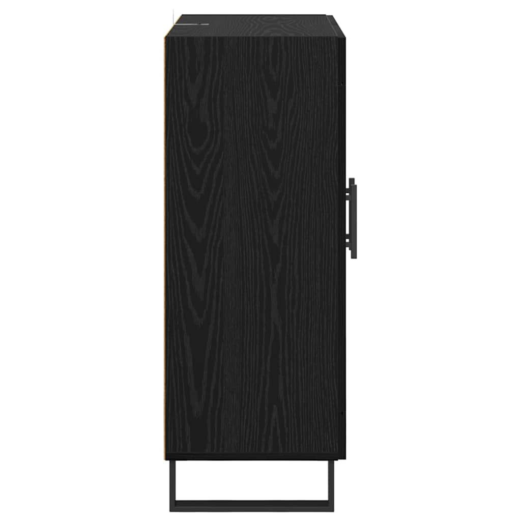 vidaXL Sideboard Black Oak 69.5 x 34 x 90 cm Engineered Wood and Iron