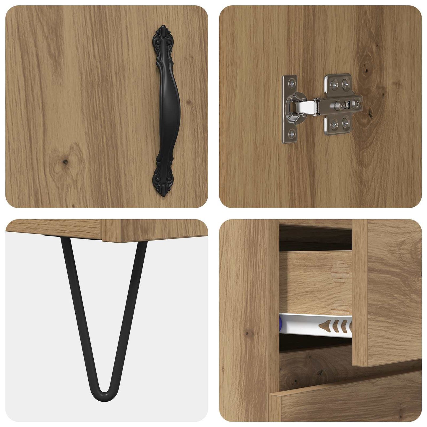 vidaXL Sideboard Artisan Oak 69.5 x 34 x 90 cm Engineered Wood