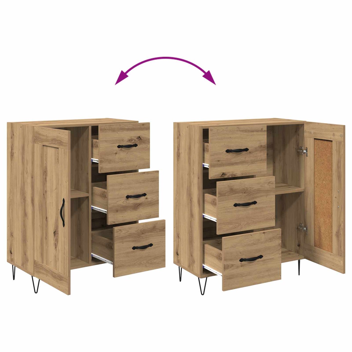 vidaXL Sideboard Artisan Oak 69.5 x 34 x 90 cm Engineered Wood