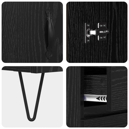 vidaXL Sideboard Black Oak 69.5 x 34 x 90 cm Engineered Wood