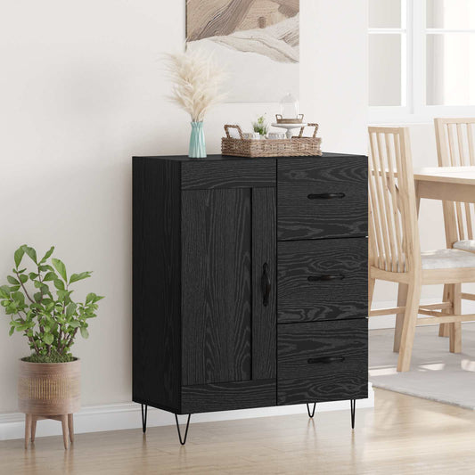 vidaXL Sideboard Black Oak 69.5 x 34 x 90 cm Engineered Wood