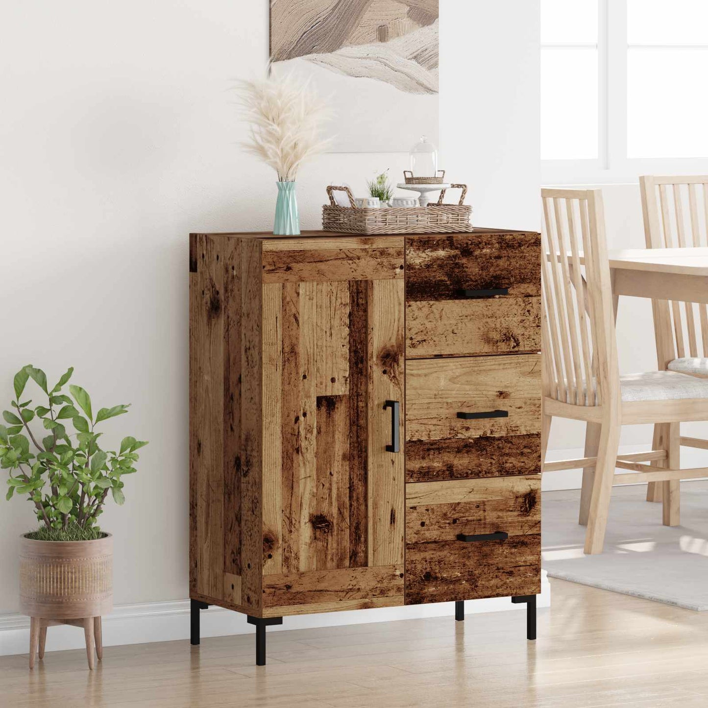 vidaXL Sideboard Old wood 69.5 x 34 x 90 cm Engineered wood
