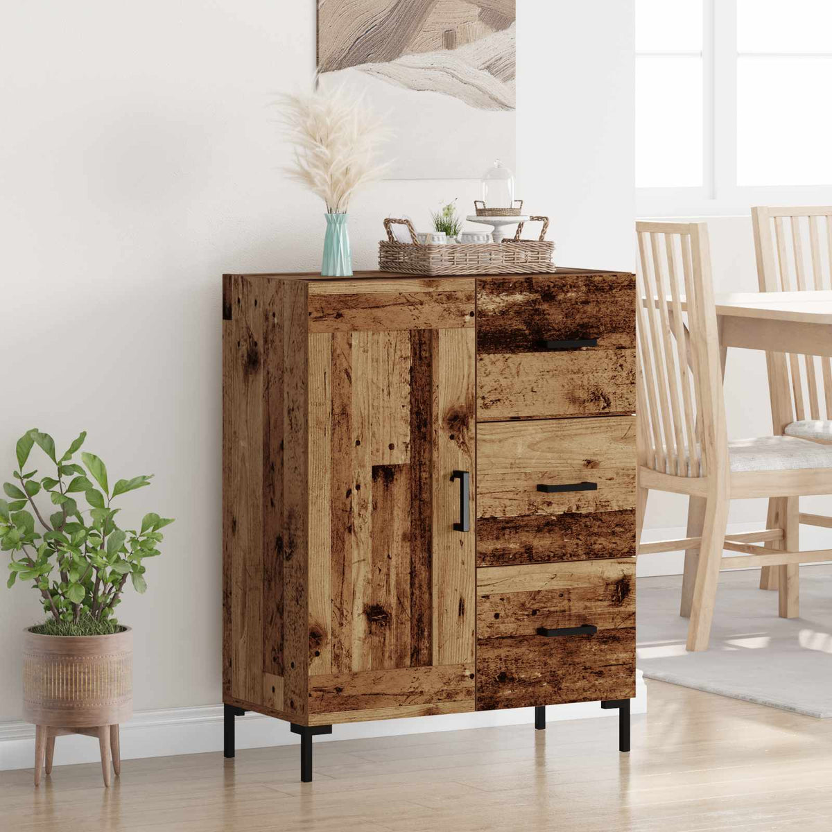 vidaXL Sideboard Old wood 69.5 x 34 x 90 cm Engineered Wood