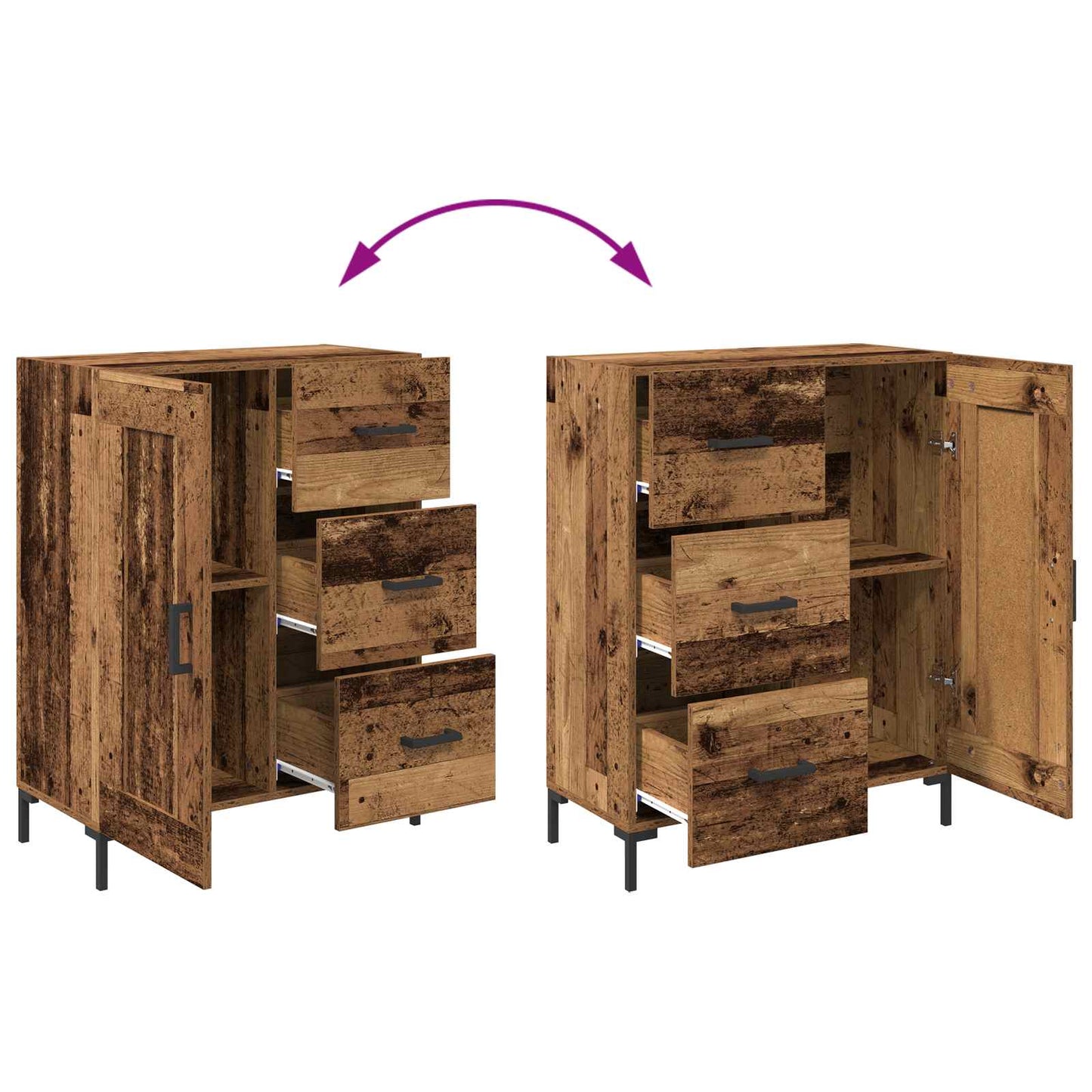 vidaXL Sideboard Old wood 69.5 x 34 x 90 cm Engineered wood