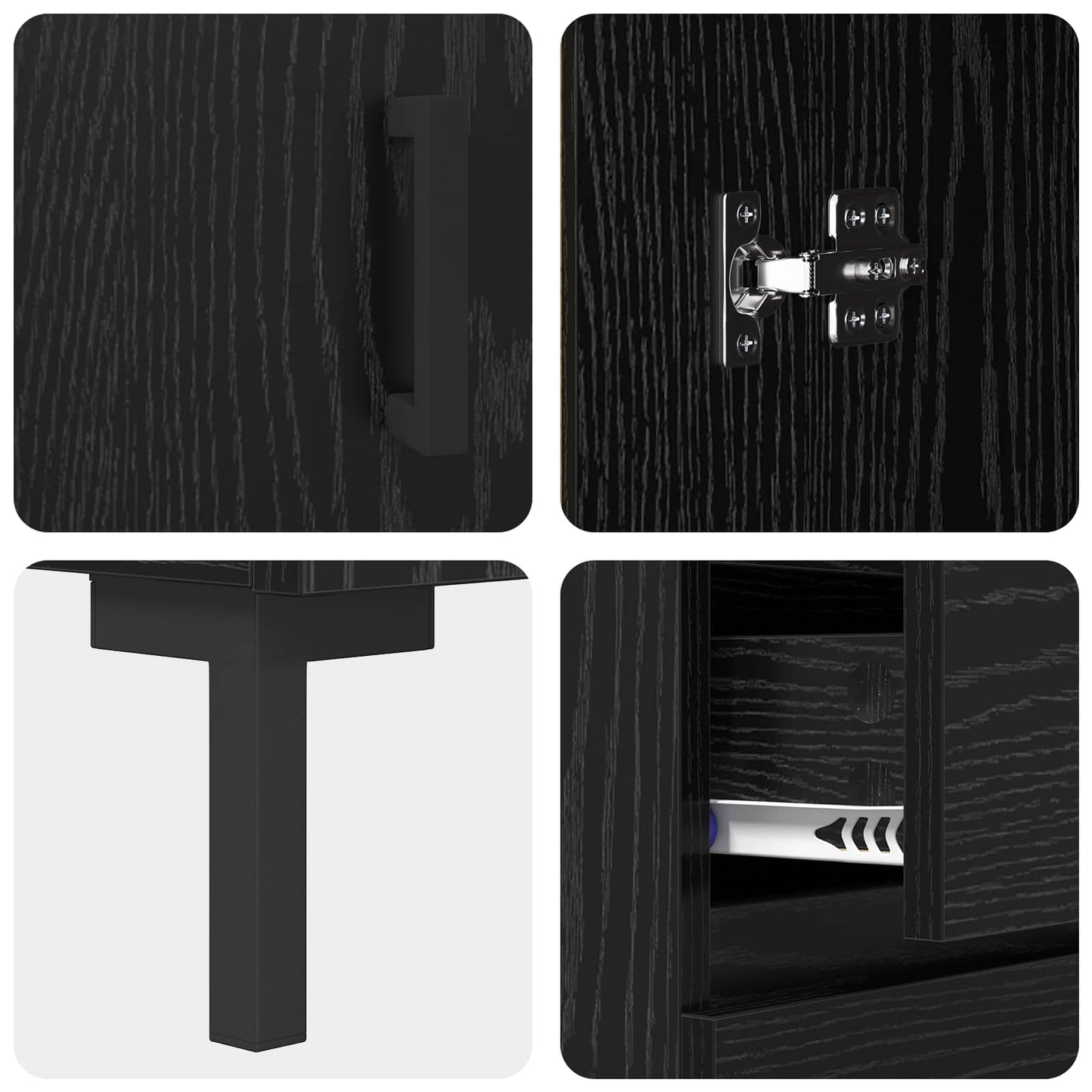 vidaXL Sideboard Black oak 69.5 x 34 x 90 cm Engineered Wood