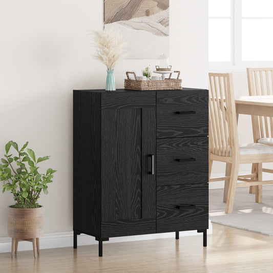 vidaXL Sideboard Black oak 69.5 x 34 x 90 cm Engineered Wood