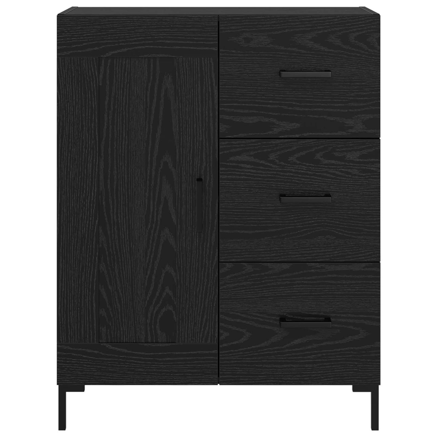 vidaXL Sideboard Black oak 69.5 x 34 x 90 cm Engineered Wood