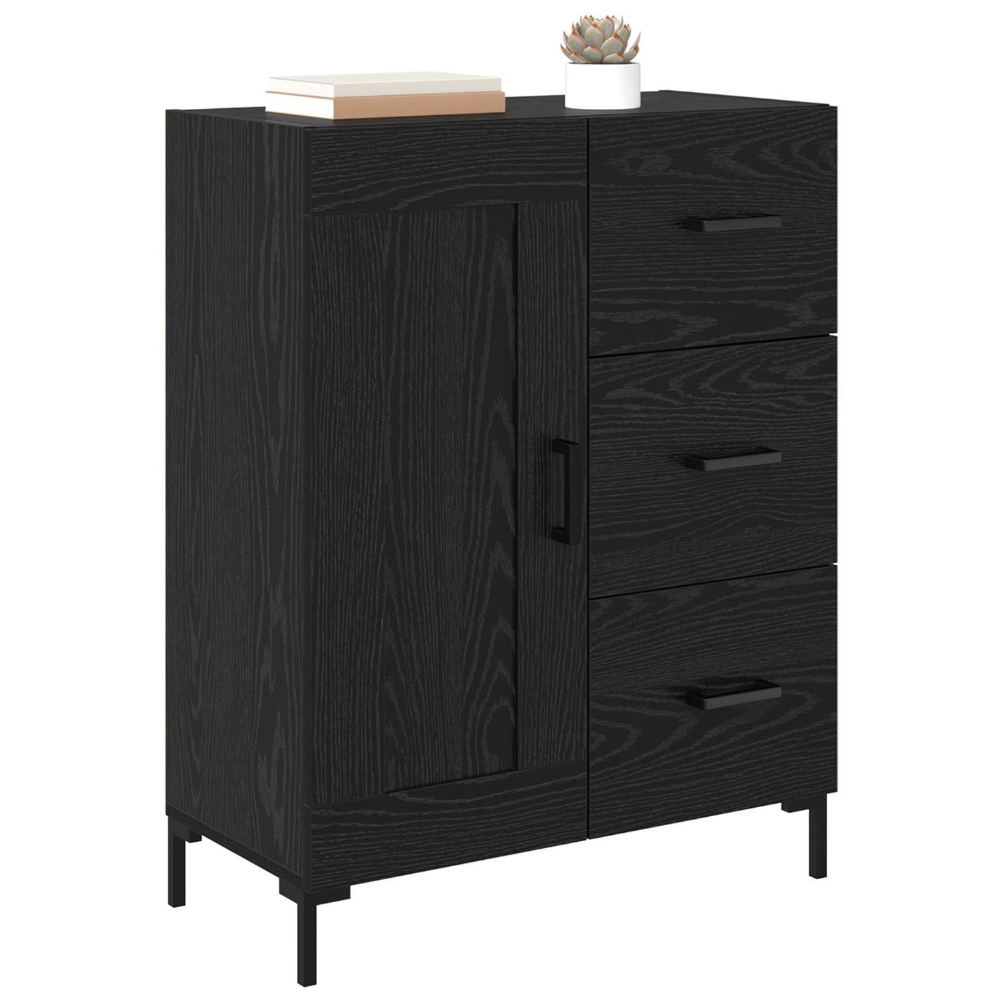 vidaXL Sideboard Black oak 69.5 x 34 x 90 cm Engineered Wood