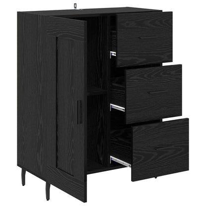 vidaXL Sideboard Black Oak 69.5 x 34 x 90 cm Engineered Wood and Iron