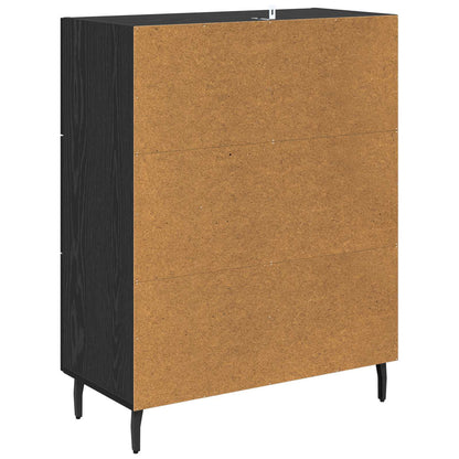 vidaXL Sideboard Black Oak 69.5 x 34 x 90 cm Engineered Wood and Iron
