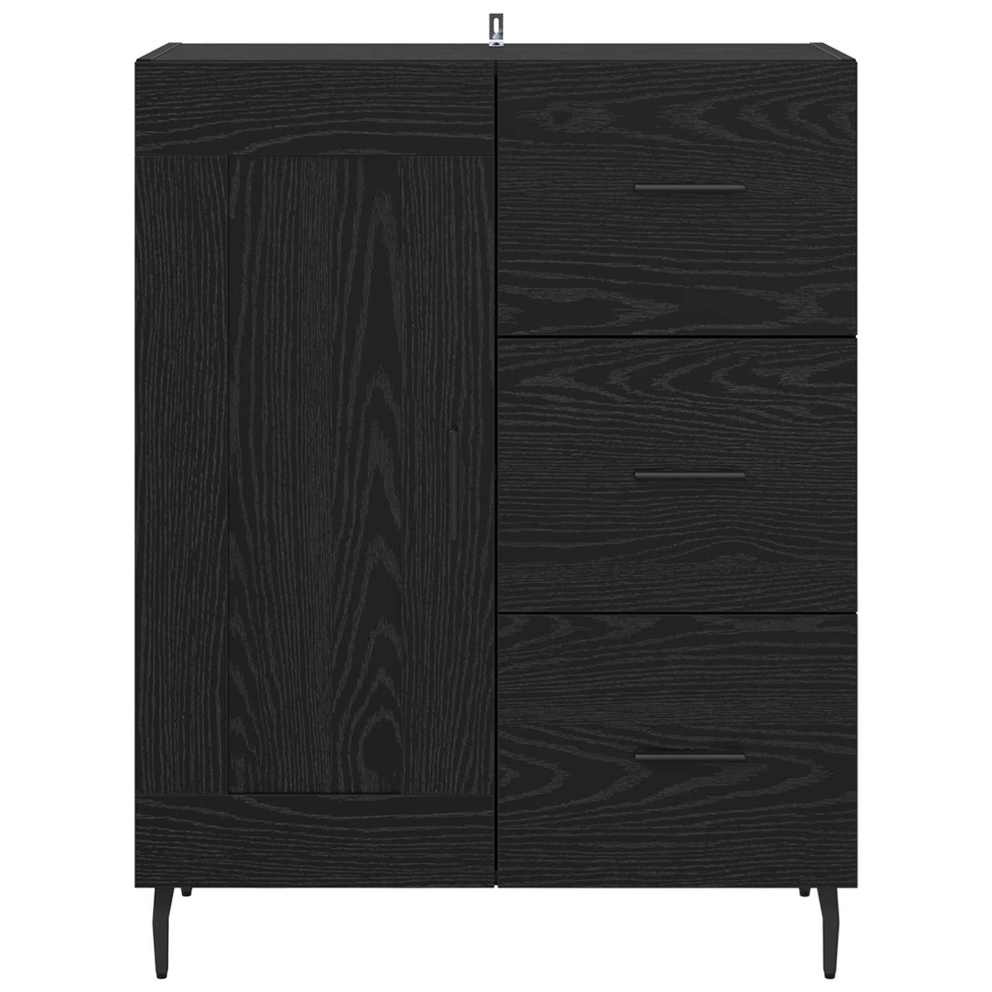 vidaXL Sideboard Black Oak 69.5 x 34 x 90 cm Engineered Wood and Iron