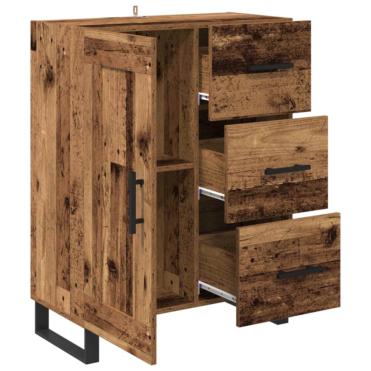 vidaXL Sideboard Old Wood 69.5 x 34 x 90 cm Engineered Wood and Iron