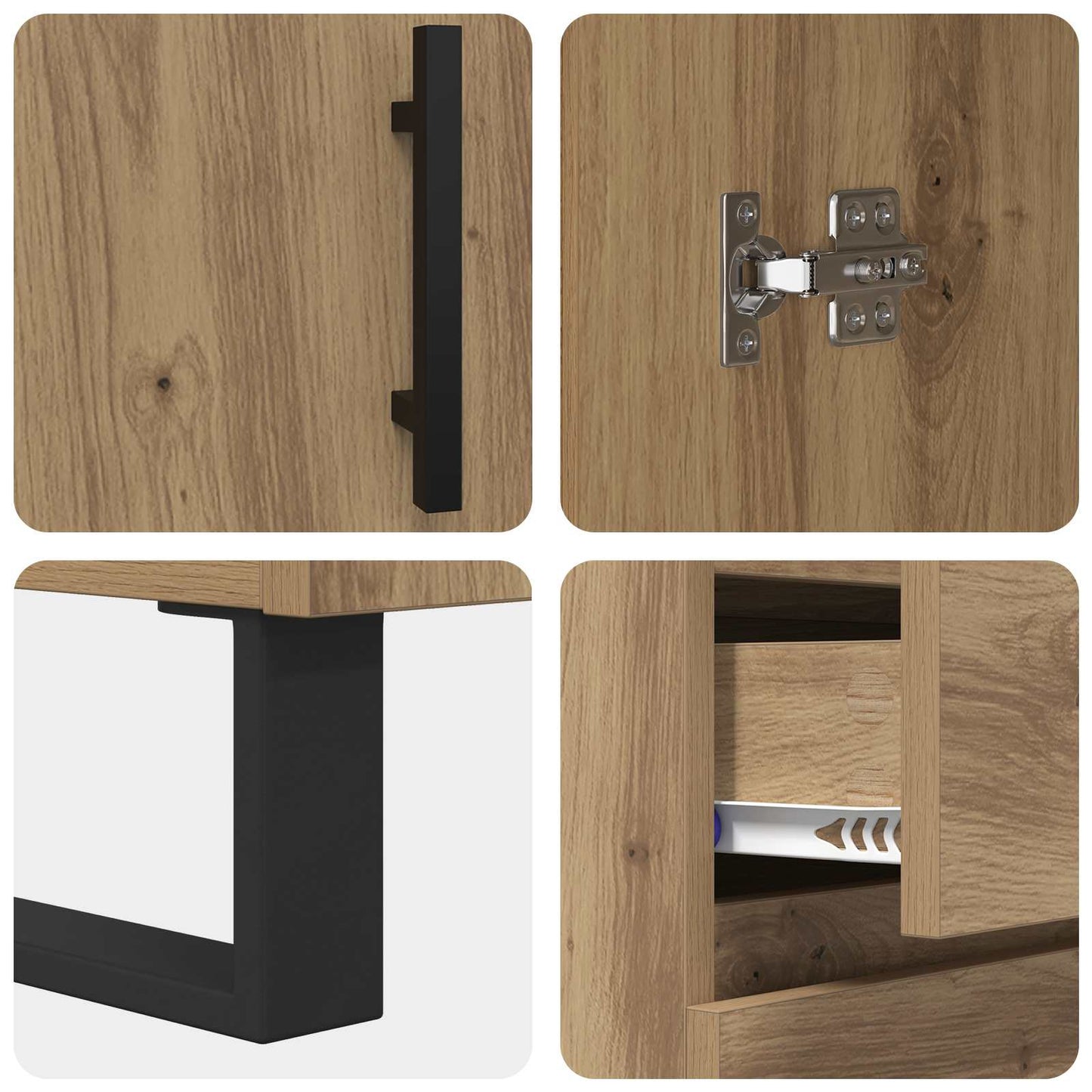 vidaXL Sideboard Artisan Oak 69.5 x 34 x 90 cm