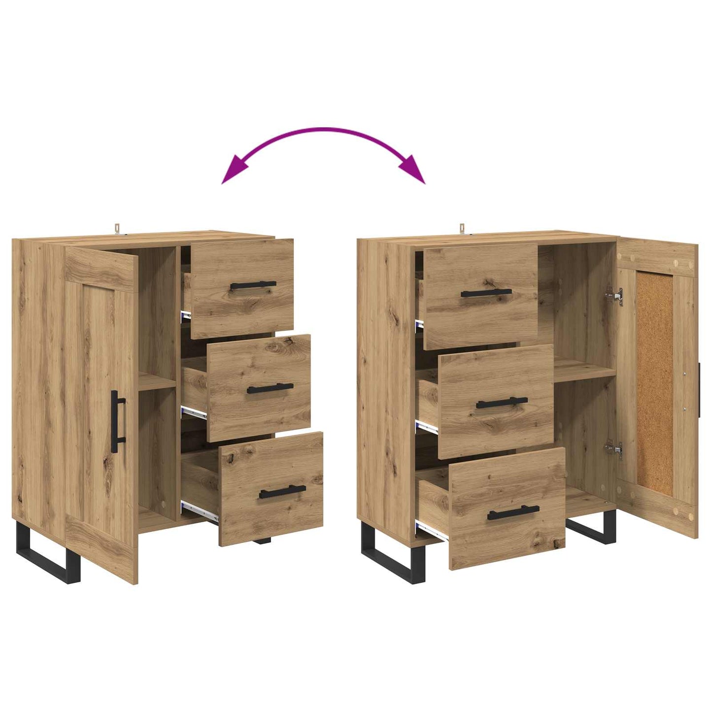vidaXL Sideboard Artisan Oak 69.5 x 34 x 90 cm