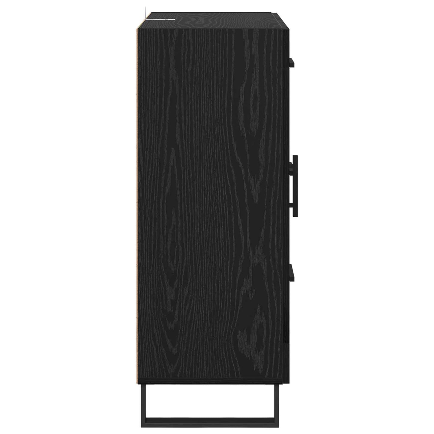 vidaXL Sideboard Black Oak 69.5 x 34 x 90 cm Engineered Wood and Iron