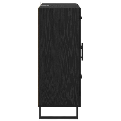 vidaXL Sideboard Black Oak 69.5 x 34 x 90 cm Engineered Wood and Iron