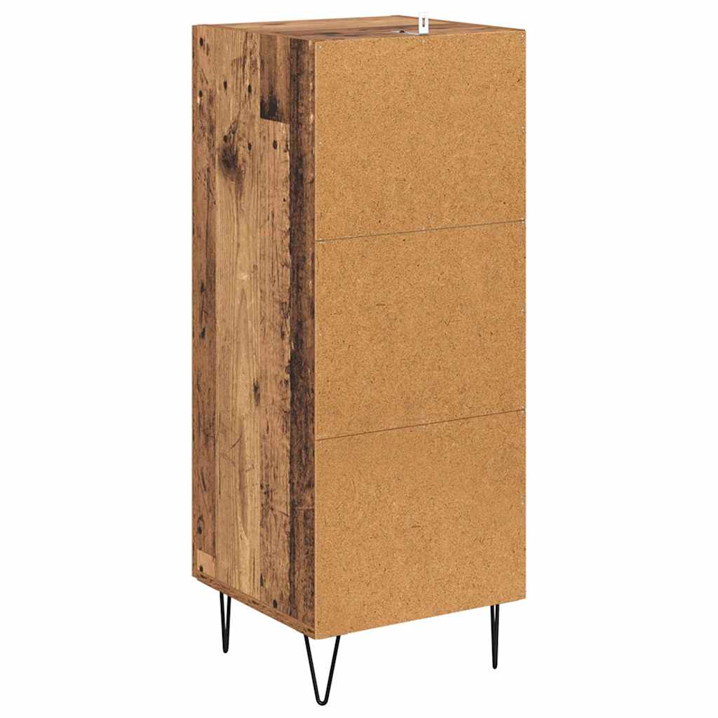 vidaXL Sideboard Old Wood 34.5 x 34 x 90 cm Engineered Wood and Iron