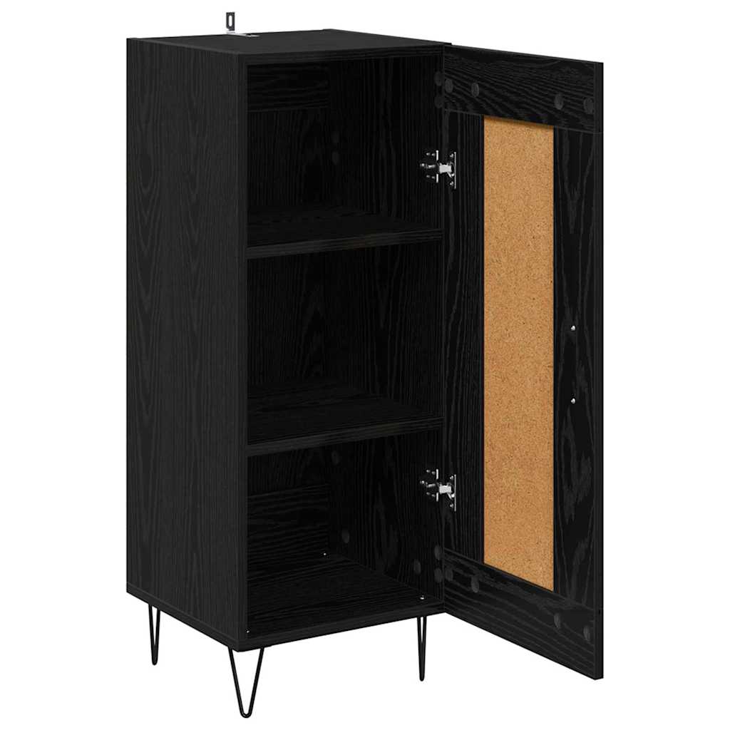 vidaXL Sideboard Black Oak 34.5 x 34 x 90 cm Engineered Wood and Iron