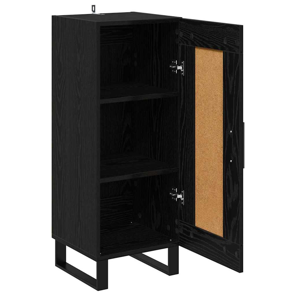 vidaXL Sideboard Black Oak 34.5 x 34 x 90 cm Engineered Wood and Iron