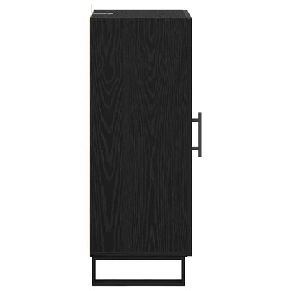 vidaXL Sideboard Black Oak 34.5 x 34 x 90 cm Engineered Wood and Iron