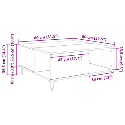 vidaXL Coffee Table Artisan Oak 80 x 80 x 36.5 cm Engineered Wood