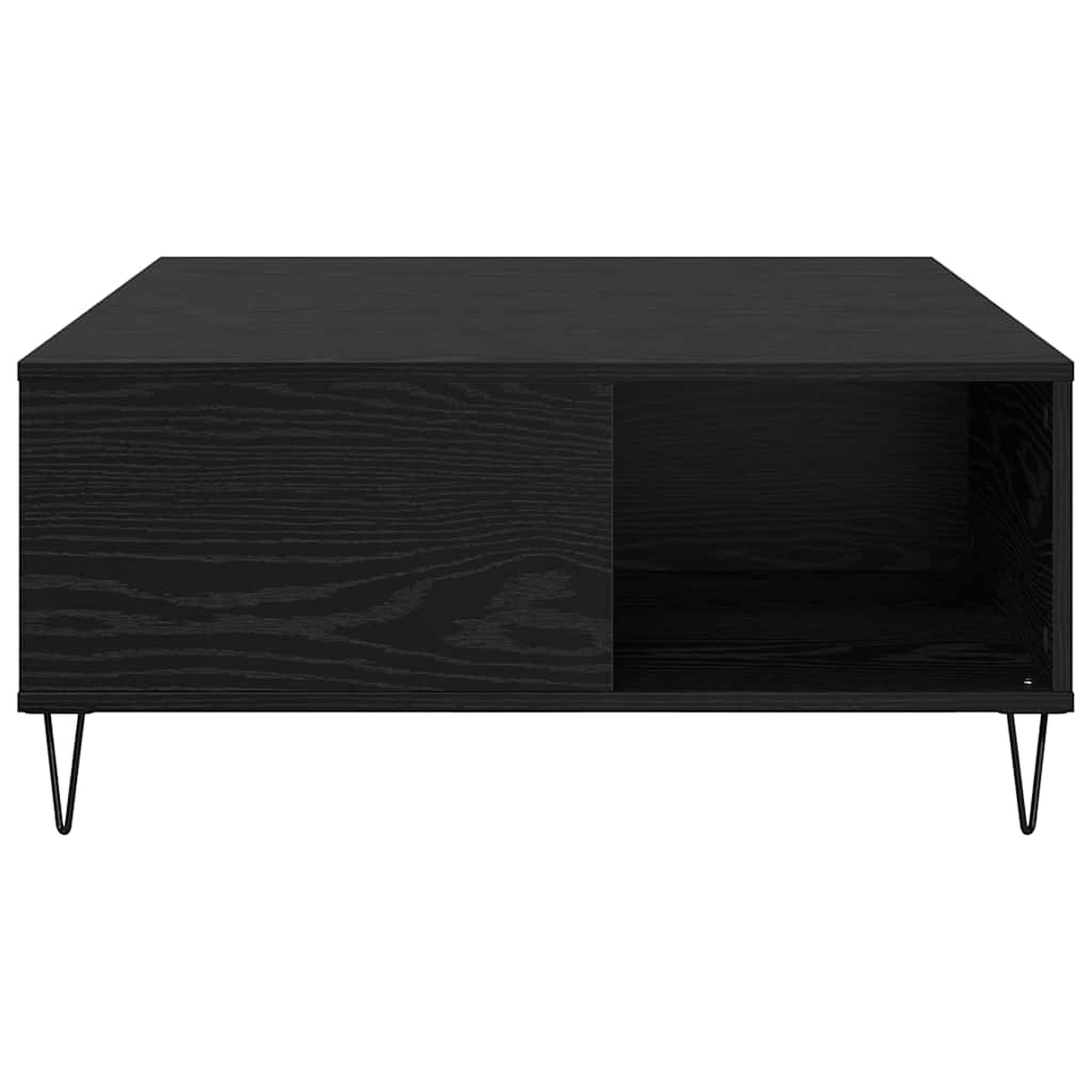 vidaXL Coffee Table Black Oak 80 x 80 x 36.5 cm Engineered Wood
