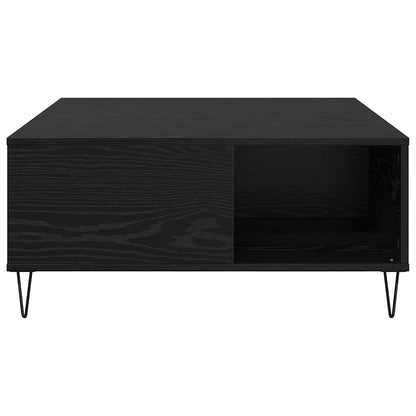 vidaXL Coffee Table Black Oak 80 x 80 x 36.5 cm Engineered Wood