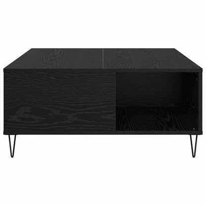 vidaXL Coffee Table Black Oak 80 x 80 x 36.5 cm Engineered Wood