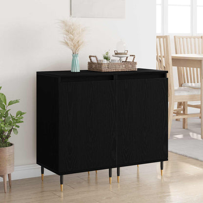 vidaXL Sideboard 2 pcs Black Oak 40 x 35 x 70 cm