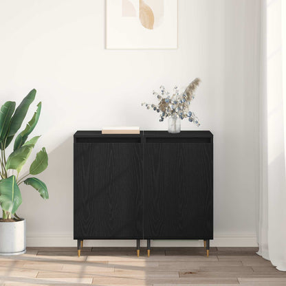 vidaXL Sideboard 2 pcs Black Oak 40 x 35 x 70 cm
