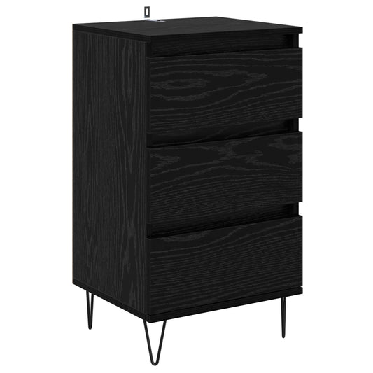 vidaXL Sideboard Black Oak 40 x 35 x 70 cm Engineered Wood and Iron