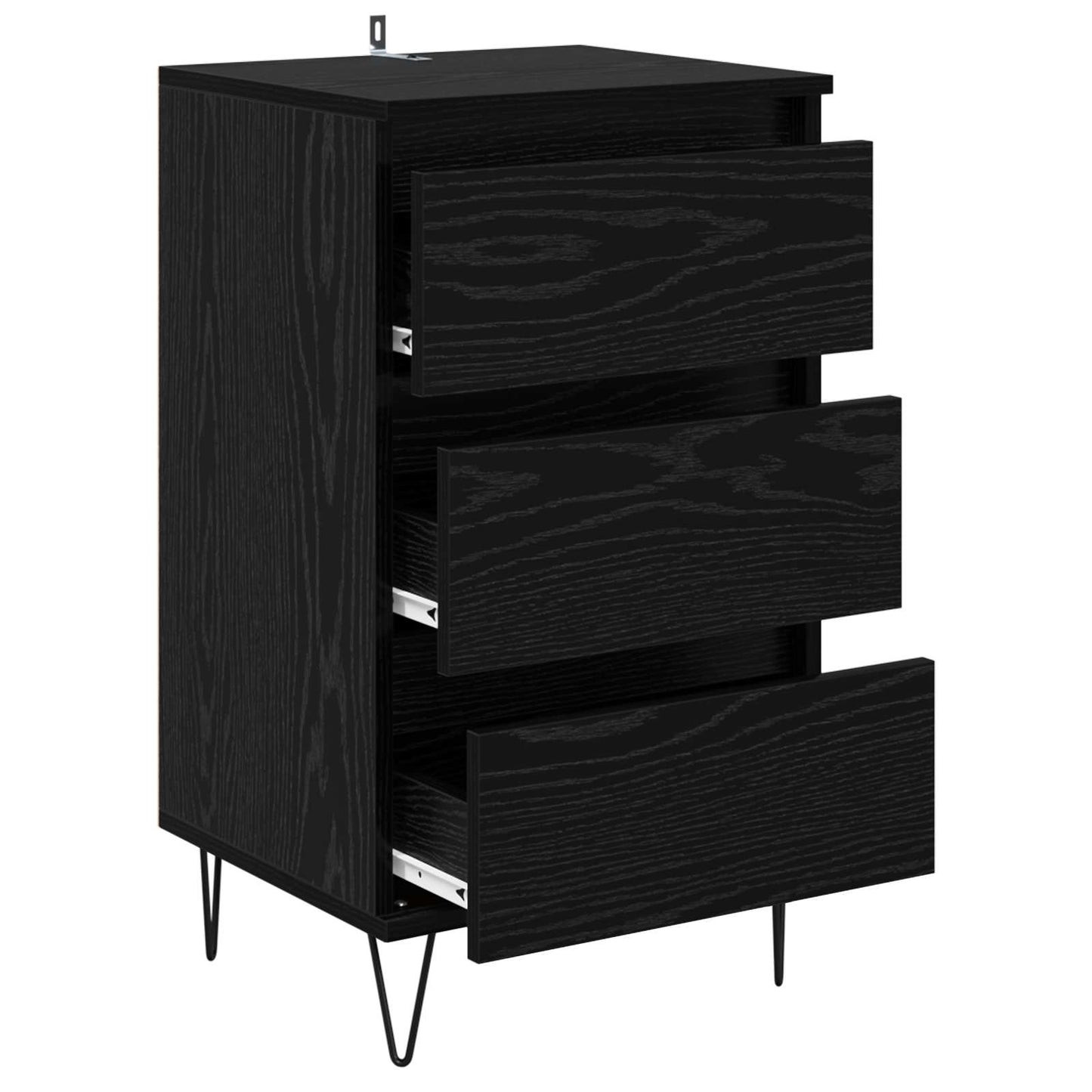 vidaXL Sideboard Black Oak 40 x 35 x 70 cm Engineered Wood and Iron