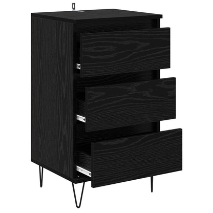 vidaXL Sideboard Black Oak 40 x 35 x 70 cm Engineered Wood and Iron