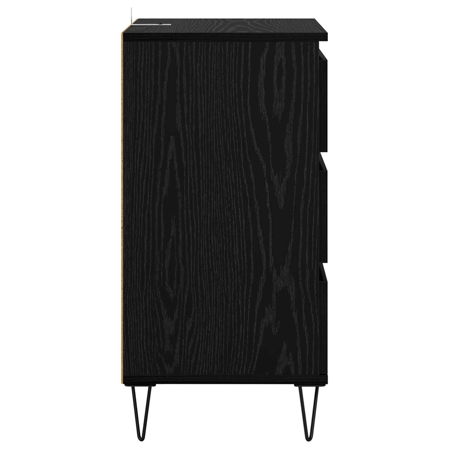 vidaXL Sideboard Black Oak 40 x 35 x 70 cm Engineered Wood and Iron